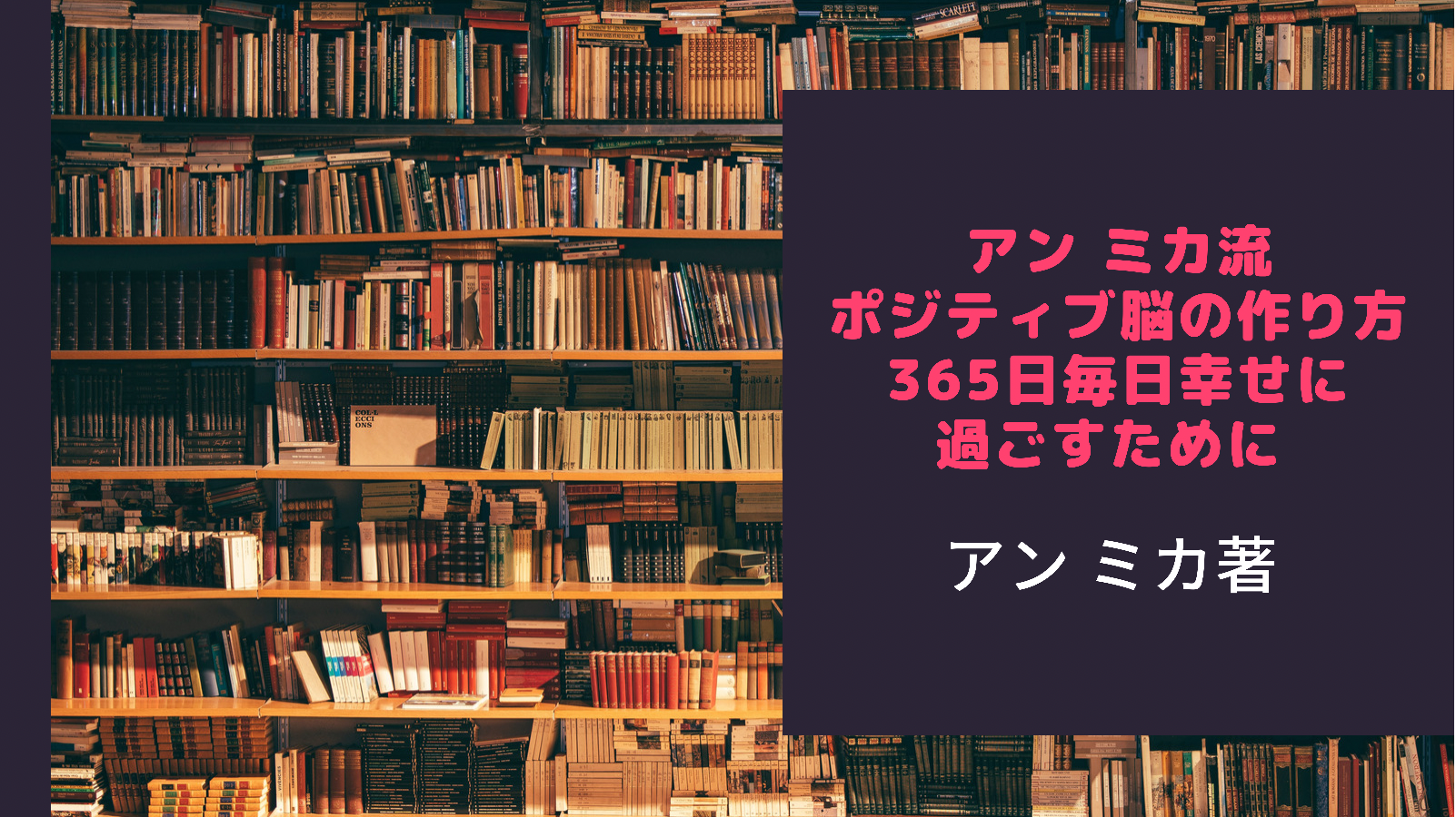 ポジティブになりたい人必見 アン ミカさんの本紹介 蛍どんブログ